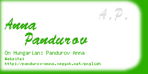 anna pandurov business card